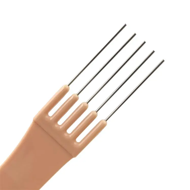 Barber Trimming Hair Dresser Spike Styling Flipside Pin Pick Teasing comb with metal teeth pronged tail