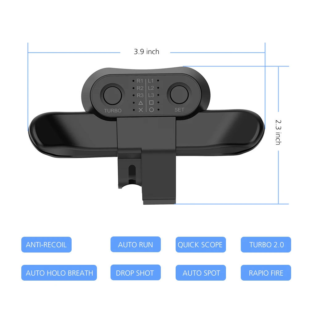 Controller Paddles Back Button Attachment Turbo Function FPS Customization Mapping Buttons Audio Jack for PS4