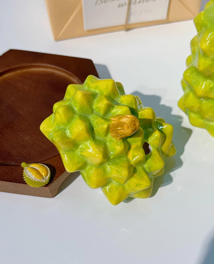 Unique 3D Fruit Durian Mug Cute Ceramic Strawberry Orange Mug Cups Coffee Milk Large Capacity Mug for Gift