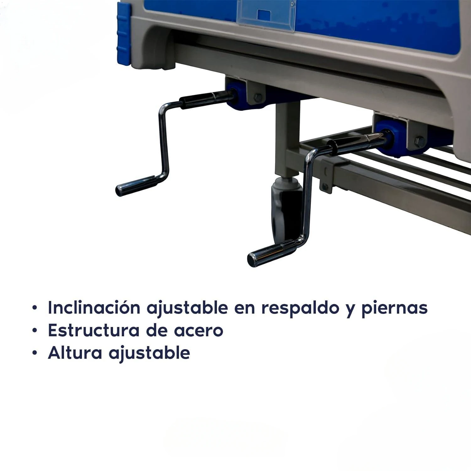 Two Cranks Hospital Bed Headboard with Luxury Rails Adjustable Tilt Reclining Hospital  Nursing Bed Medical