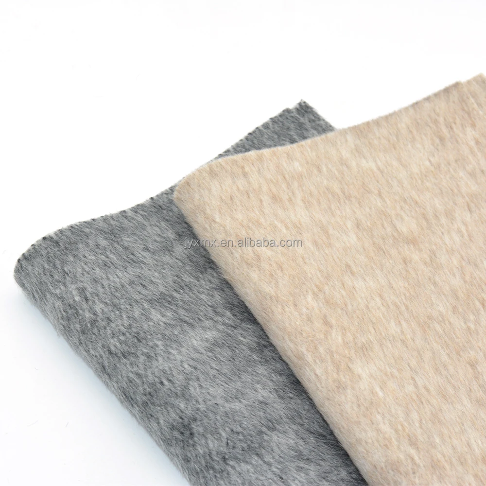 High quality hot fabric flannelette double sided long wool fine woollen fabric 80% wool double face fabric