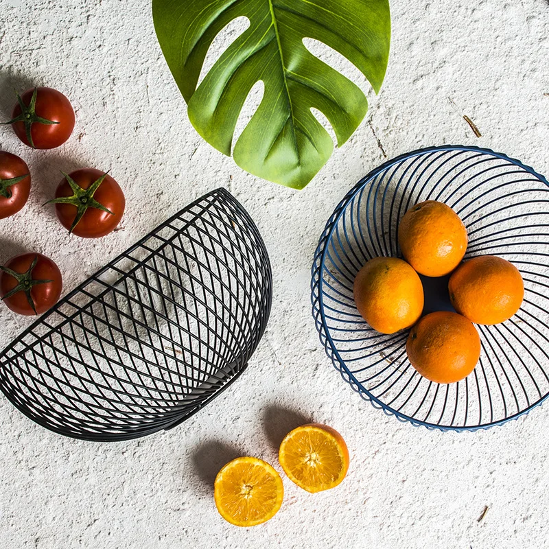 Простая Однослойная корзина для хранения фруктов в скандинавском стиле, бытовой кухонный Органайзер