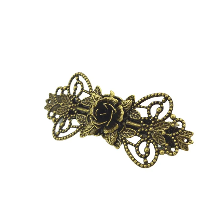 Victoria Style Vintage Qinggu Side Clip Antique Hair Accessories Spring Clip European and American Copper Barrettes
