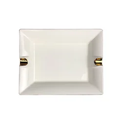 Прямоугольная белая сигара с индивидуальным логотипом фарфоровая керамическая посуда для отеля офиса пепельница оптовая продажа керамическая пепельница ручной работы