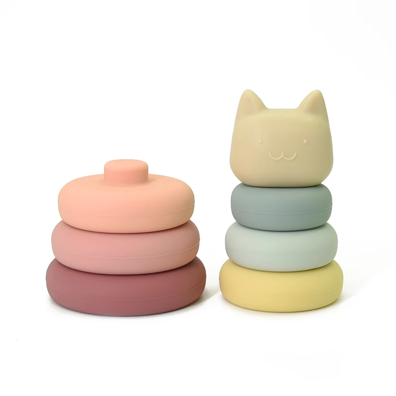 Unique Design Montessori Toy Stacking Ring Soft Silicone Stacking Toy