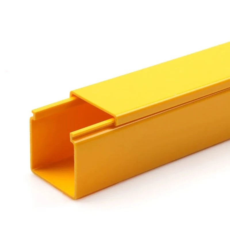Yobest Customize  Extruded PVC Duct Yellow Plastic Fiber Optical Cable Tray Equipment Cable Trunking
