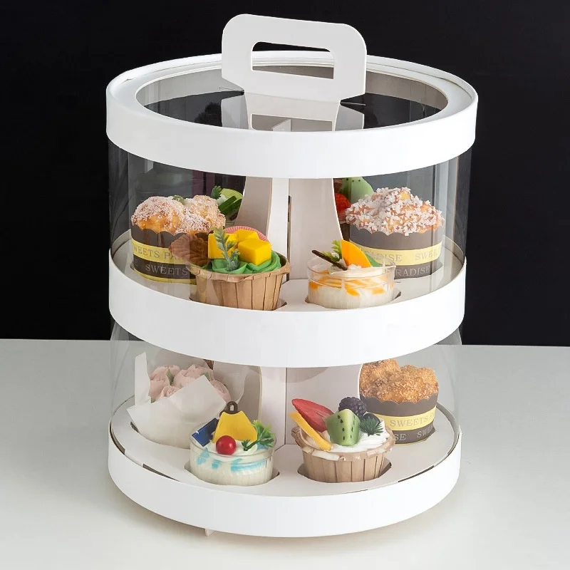 Customize Wholesale Manufacturer Good Price Round Transparent Cake Box