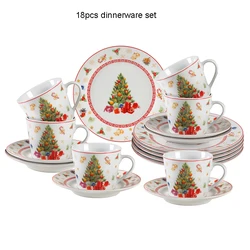 Набор керамических тарелок, набор посуды из костяного фарфора, 18 шт.