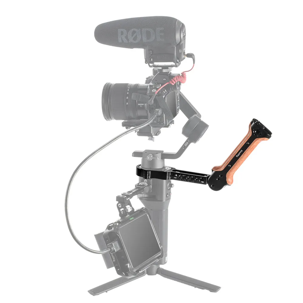 
SmallRig Ronin SC Handgrip for DJI Ronin-SC Gimbal Stabilizer Adjustable Wooden Handle With Cold Shoe+Arri Locating Hole-2413 