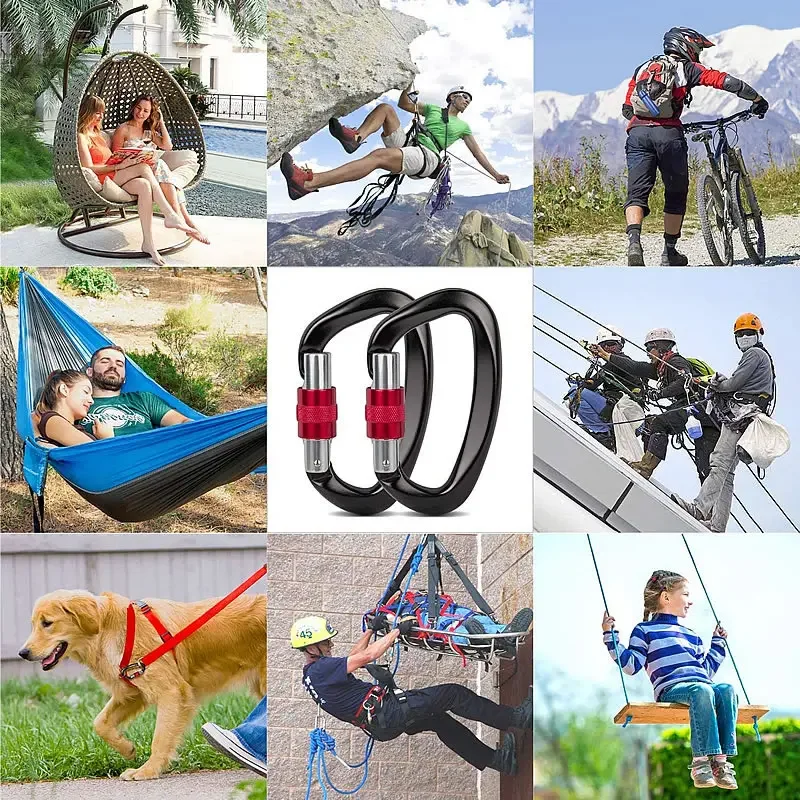 2023 Aluminum carabiner 25KN Ultra-Light Locking Climbing Carabiner