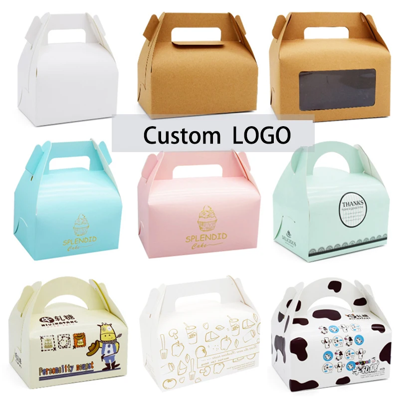 Wholesale Custom size rectangle wedding food box packaging cake box  with window