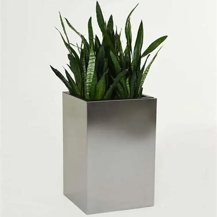 Outdoor Stainless Steel High Quality Mirror Large Metal Plant Pot Flower pot Custom Flower pot