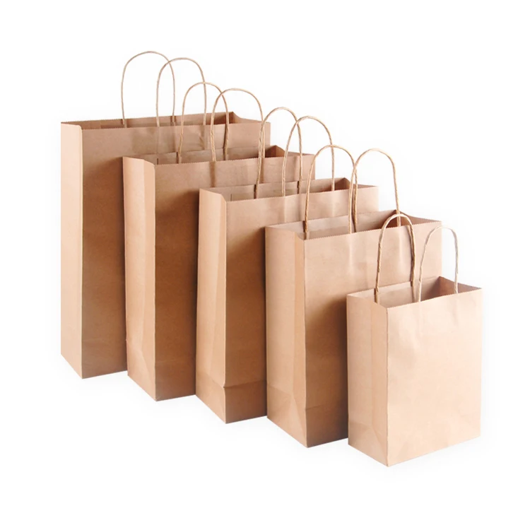 Wholesale Food Grade Takeaway  Flat Bottom  Pink Brown Kraft Paper Degradable Tote Coffee  Bag