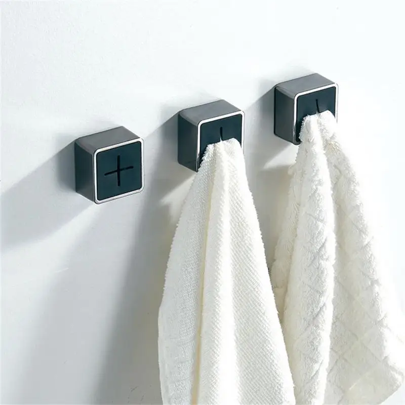 Self Adhesive Towel Plug Holder Wall Mounted Bathroom Towel Hook Storage Rack Waterproof Kitchen Rag Dishcloth Clip Organizer
