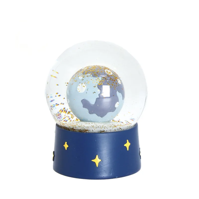 Hand Painted Custom Made Snow Globe Water Globe, Glitter Glass Ball, 3D the Earth Planet