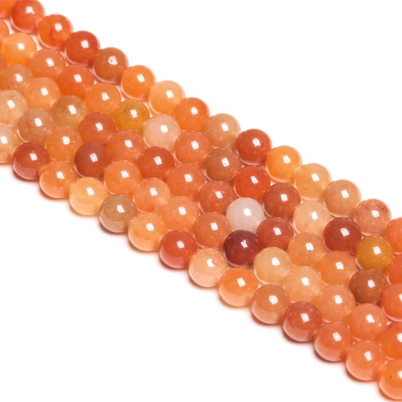 Wholesale natural gemstone beads 4/6/8/10/12mm smooth round red aventurine loose beads for diy jewelry making
