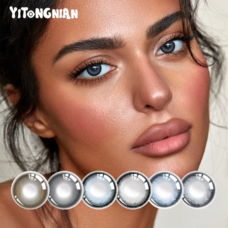 YI TONG NIAN Colorful Large Diameter Contact Lenses 14.0-14.5mm Daily Girl Beauty Natural Eye Makeup