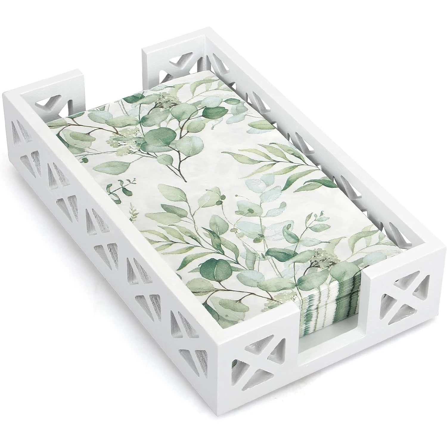 Wooden Napkin Holder for Table Paper Bathroom Towel Tray Flat Wooden Napkin Holder