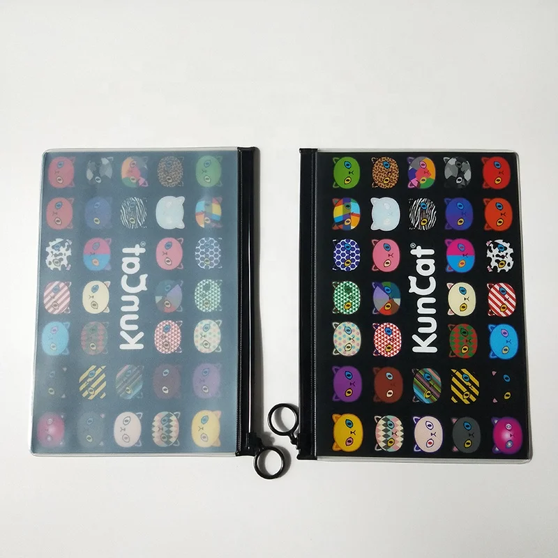 colored black frosted matte zip lock bags clear vinyl pvc zipper packaging bags cute clear pvc packing bag with round puller