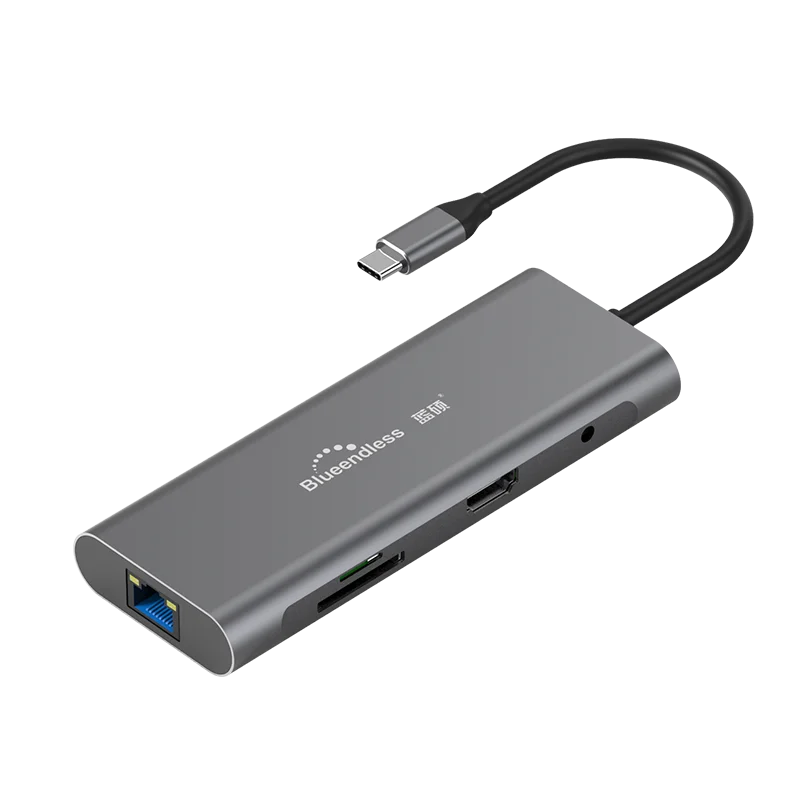  Новейшая многофункциональная док-станция 9 в 1 Usb 3 0 Тип C Pd хаб Ethernet тонкий Hub Hd mi 4K Lector De