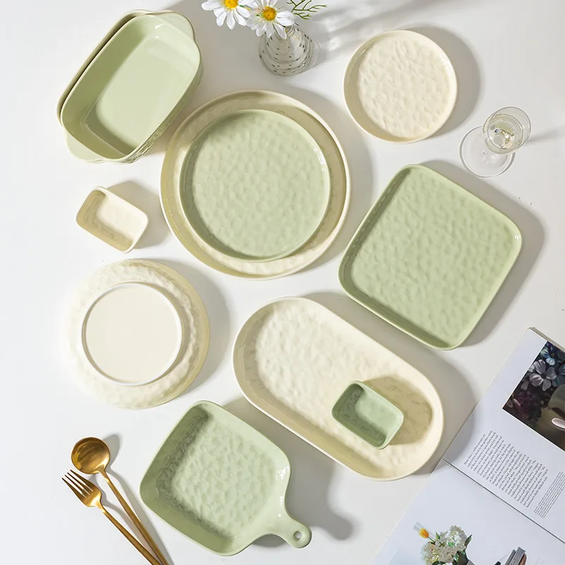 2023 Nordic Cream Simple Style Ceramic Dinnerware Set Sale By Piece And Sets Of Bowls & Dishes & Plates For Home Dining Room