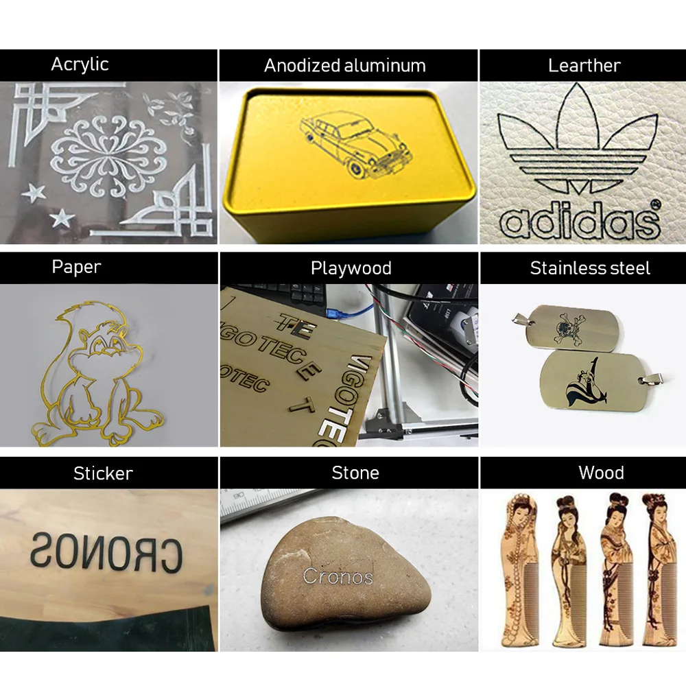 Mini Laser Engraving and Cutting Machine Mobile Screen Protector Gold Tempered Glass Mark 4030 Small Business Leather White Blue