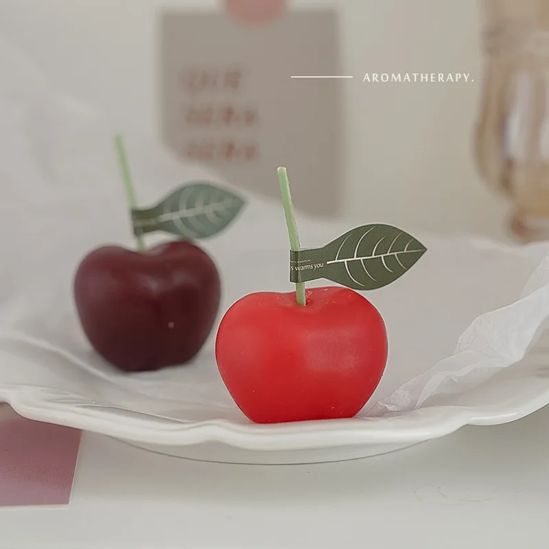 AHMH New Design Private Label Eco Friendly Red Cherry Paraffin Scented Dessert Candle Aromatherapy For Diy Scented Candle Making