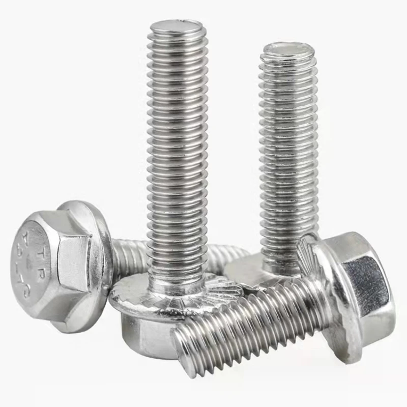 Wholesale High Quality M8 Hex Flange Bolts Steel Grade 8.8 Made in China with M12 M27 Thread Sizes Packaged in Bags