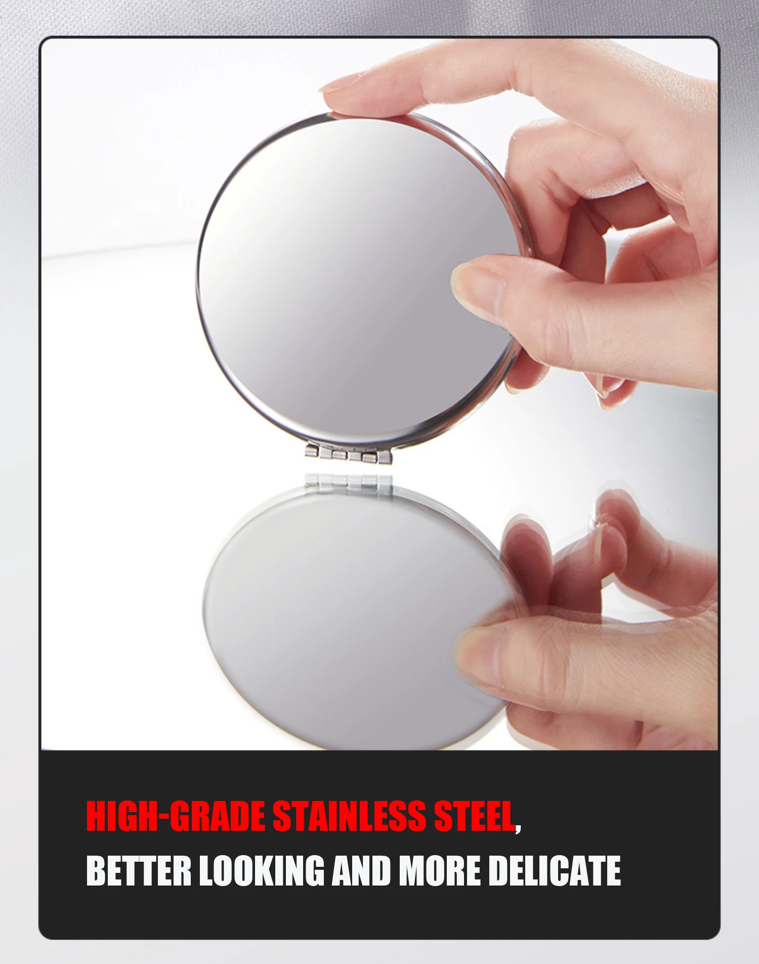 Wholesale custom logo small round makeup mirror luxury designer pocket makeup mirror