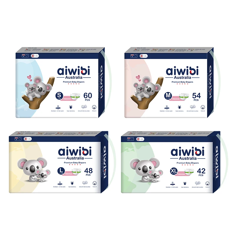AIWIBI Baby Diapers/Nappies Disposable a Grade Quality Nappies Made in China Free Samples Available for NB Size Children