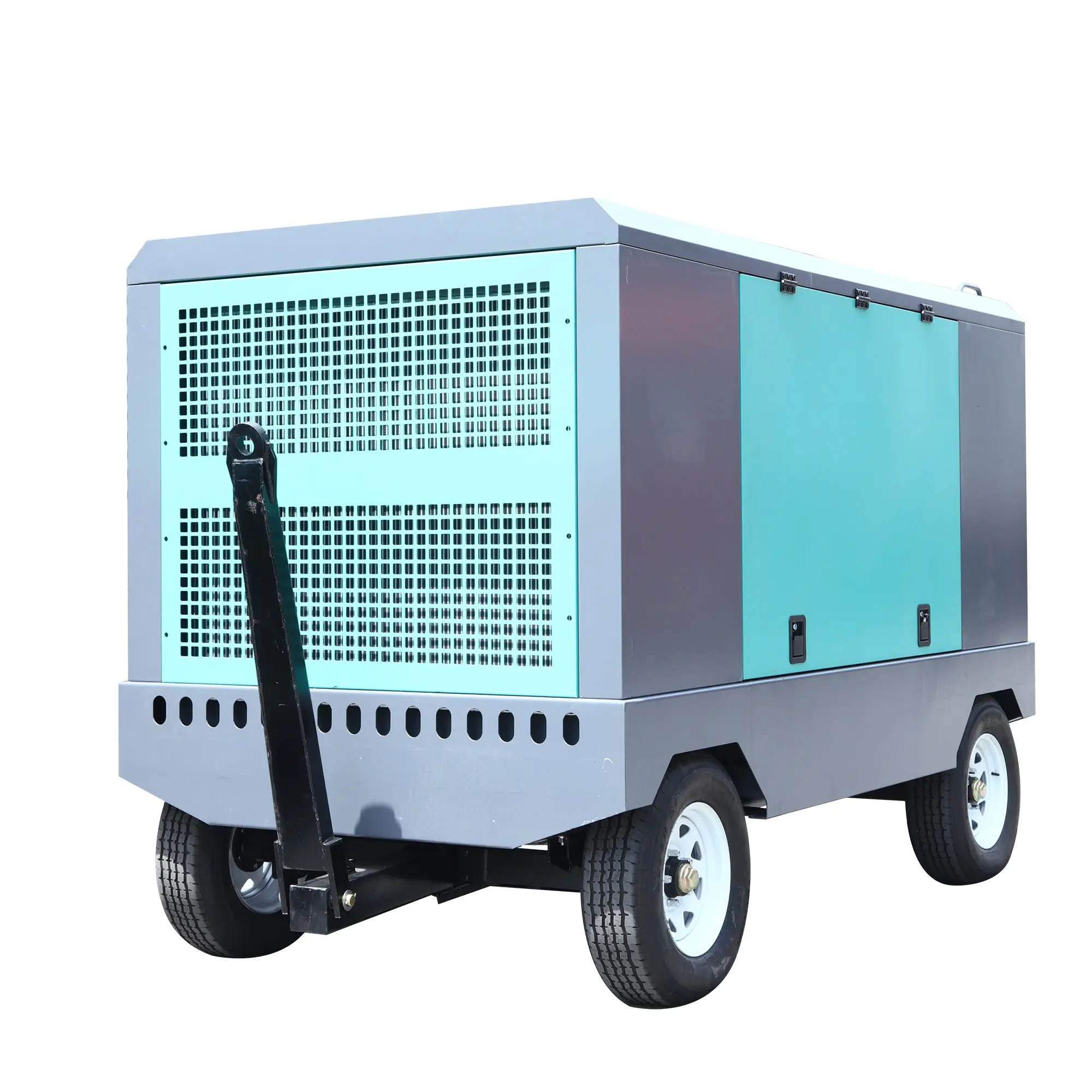 Skid Mounted Diesel/Electric Mobile/Stationary  Rotary Screw Type Air Compressor With Two or Four Wheels For Rock/Stone Drilling
