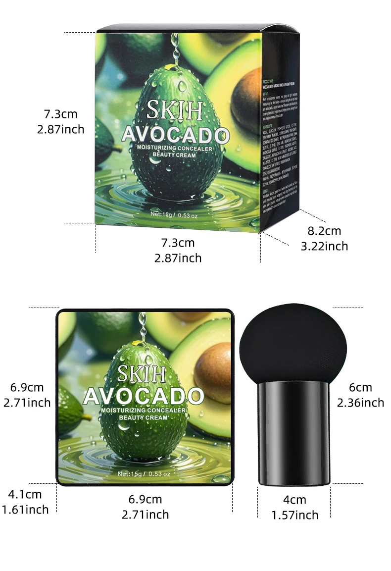 SKIH Waterproof Brightening Air Cushion Bb Cream Ivory Natural Color Avocado Beauty Cream Mushroom Head Air Cushion Cream