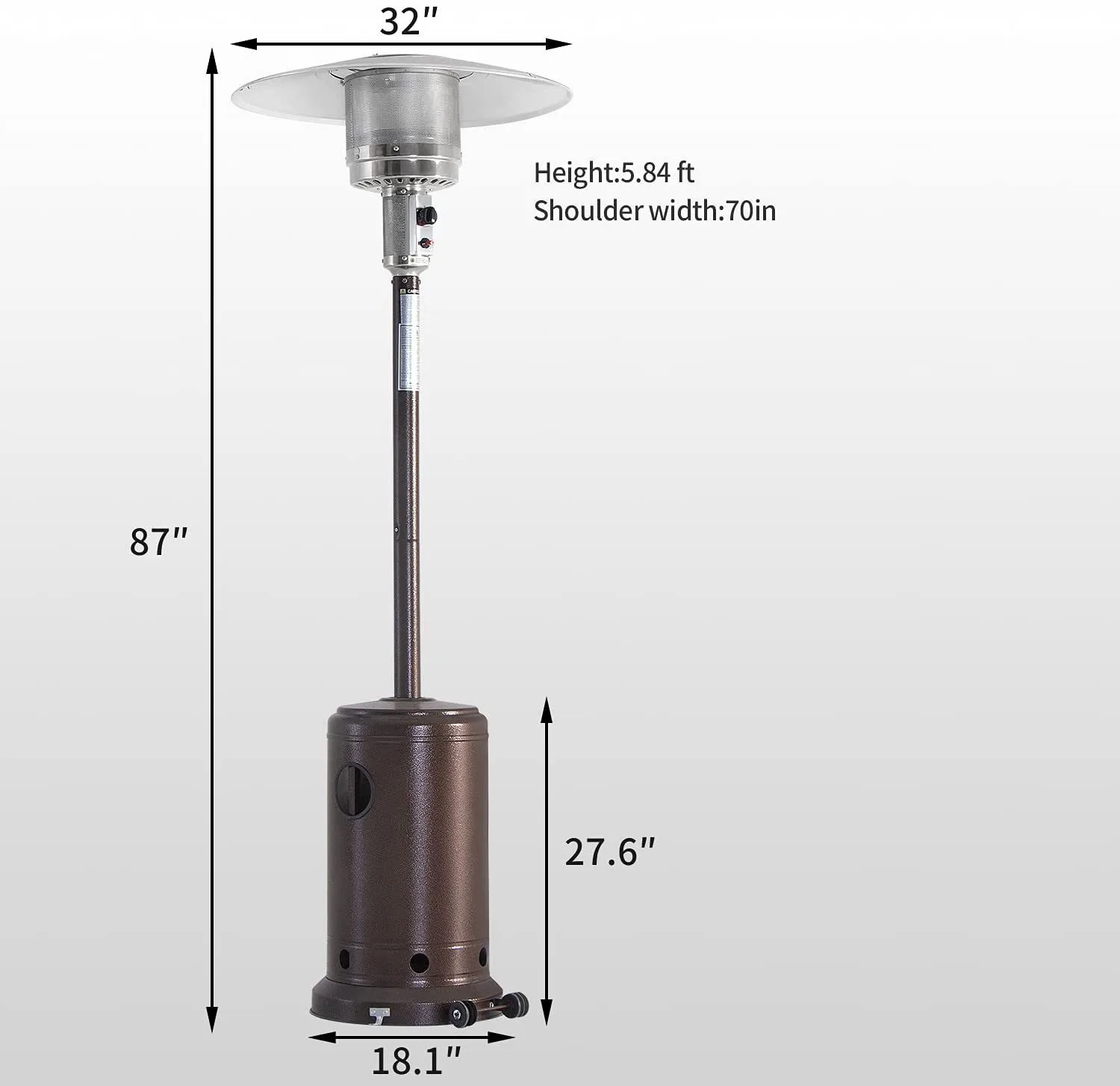Easy to Operate Gas Patio Heater Pyramid Mushroom Outdoor Patio Heater for Garden Hotel Cafe LPG or Propane patio heater fuel