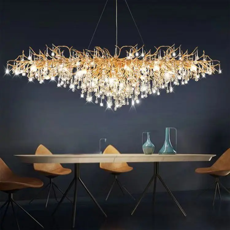 crystal lamp L160 CM Overseas warehousing light fixtures modern drop for dinning room chandeliers ceiling