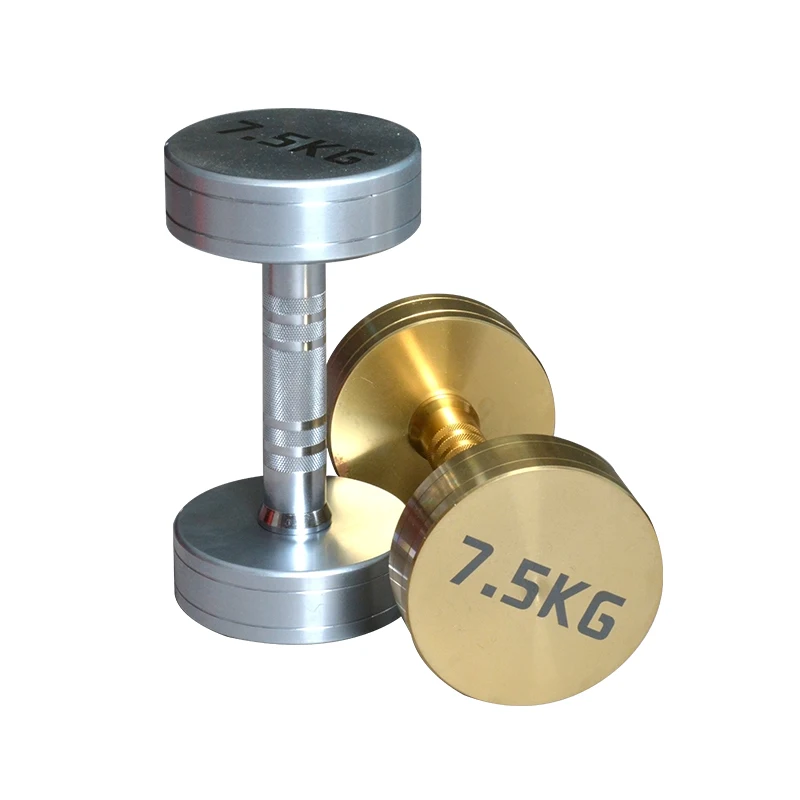 Gym Fitness Body Building Strength Training  Free Weights Steel Chrome Dumbbell