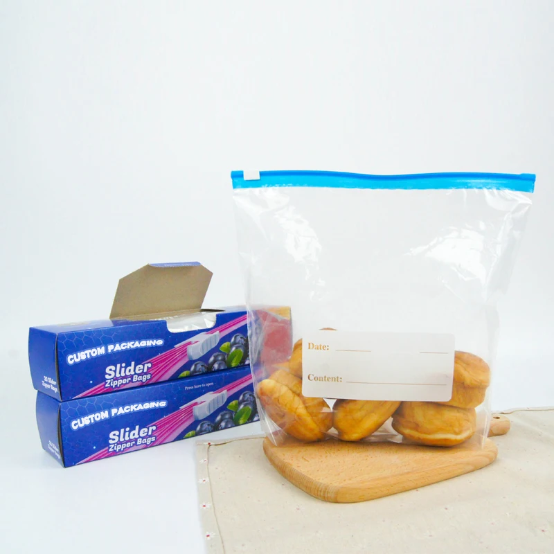 Resealable food storage to go keep fresh self sealing ziplock packaging slider freezer bag