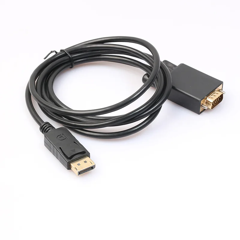 Оптовая поставка, дешевый видеокабель DP-VGA, 1,8 м, DisplayPort штекер-VGA штекер, видеокабель 1080P для ноутбука HDTV