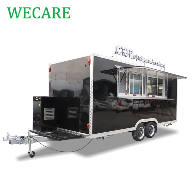 WECARE carritos de comida fast food track mobile bbq smoker concession food trailer Food Truck Van with Full Kitchen Equipment
