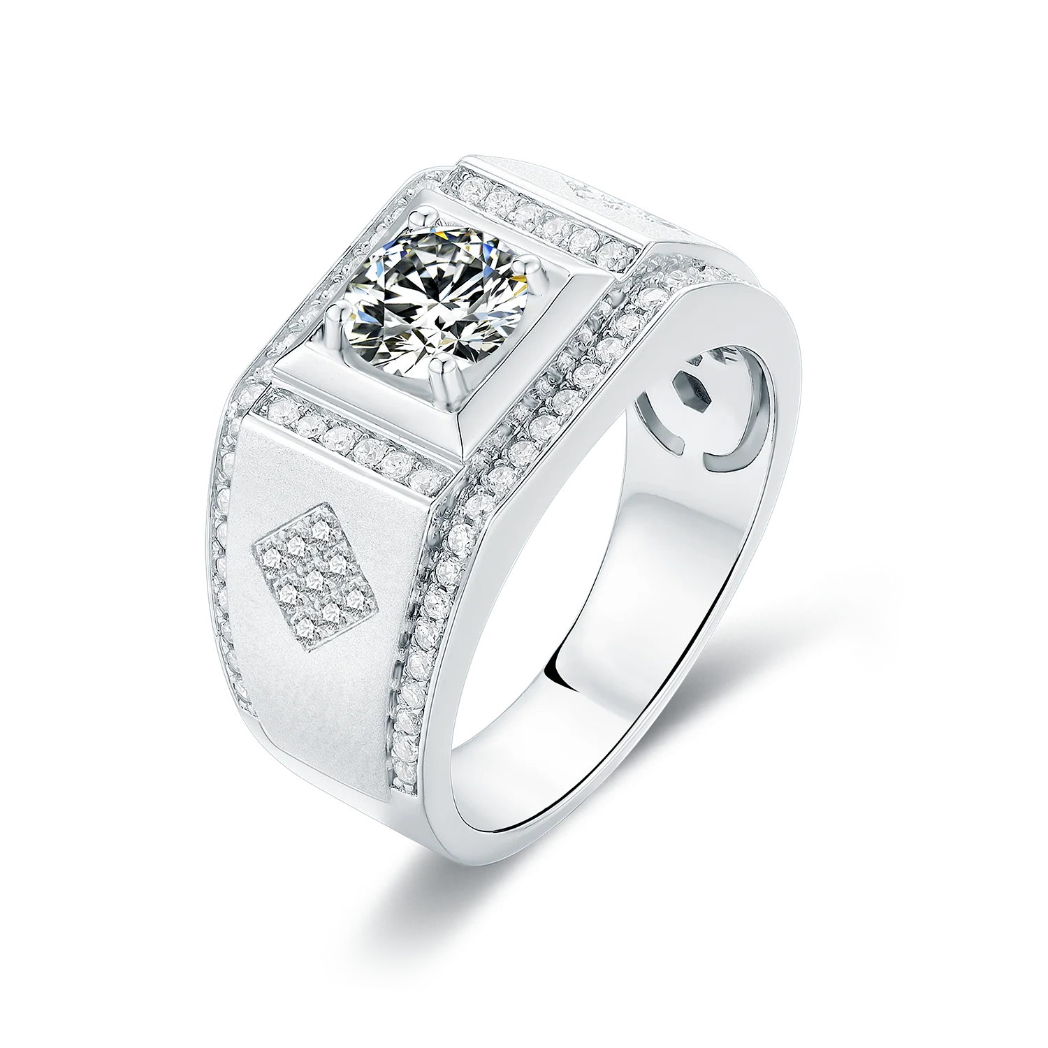 Man engagement ring white GRA Certificate free fire diamond men S925  Moissanite ring for men