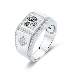 Man engagement ring white GRA Certificate free fire diamond men S925  Moissanite ring for men