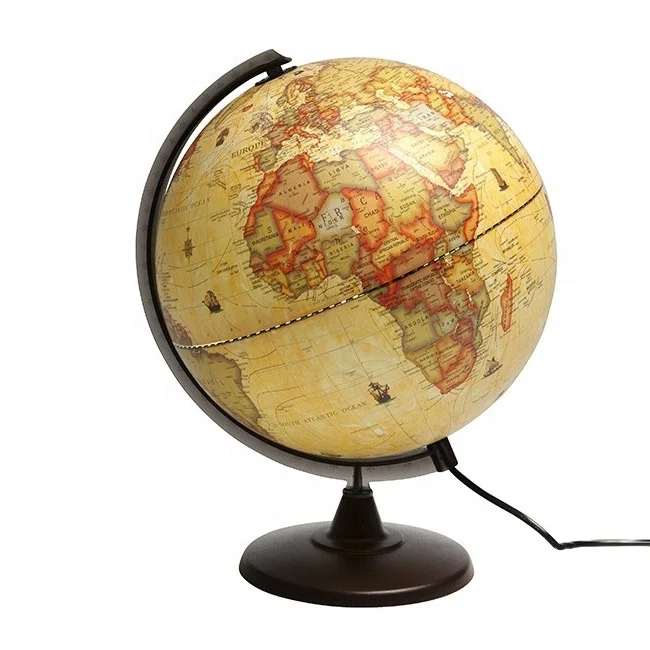 Factory HOT SALE Great Value 30cm Antique World Globe With Led Light Educational World Map Earth Globe