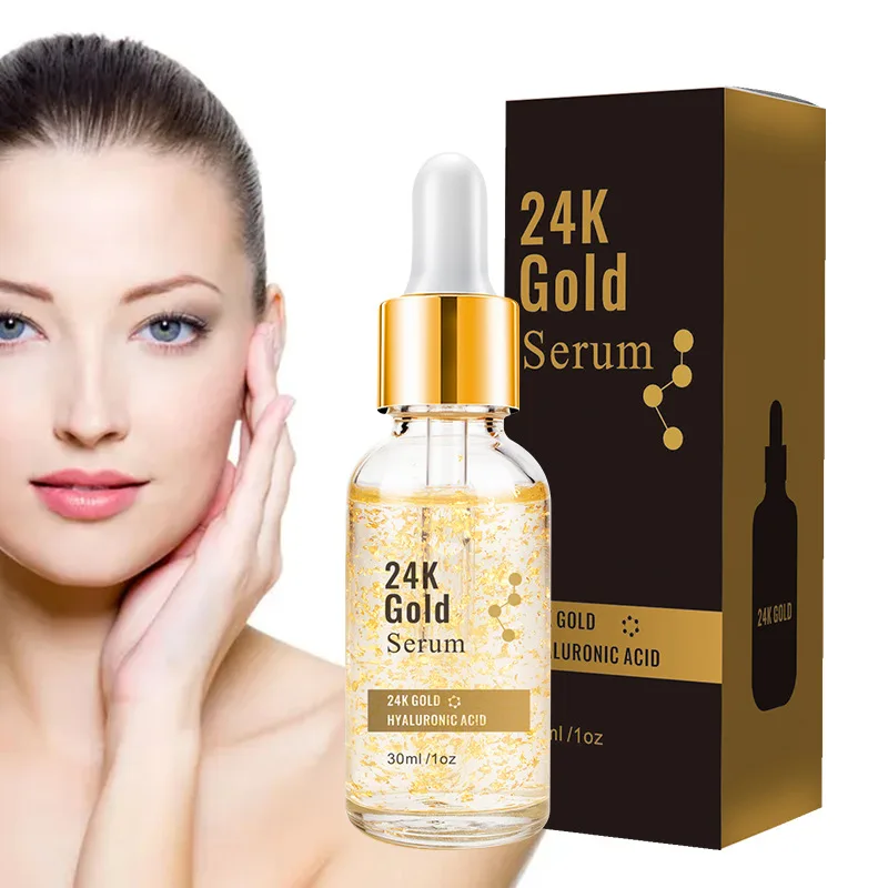 Private Label Organic Natural 24 K Gold Serum Anti-Aging Face Whitening Moisturizing Serum