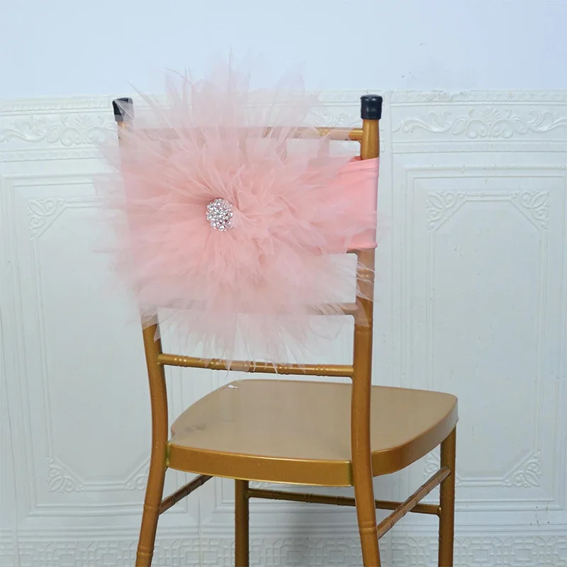 Diamond Flower 40cm Chair Back Flower Chair Cover Decorative Chair Streamer Hotel Wedding Party Supplies