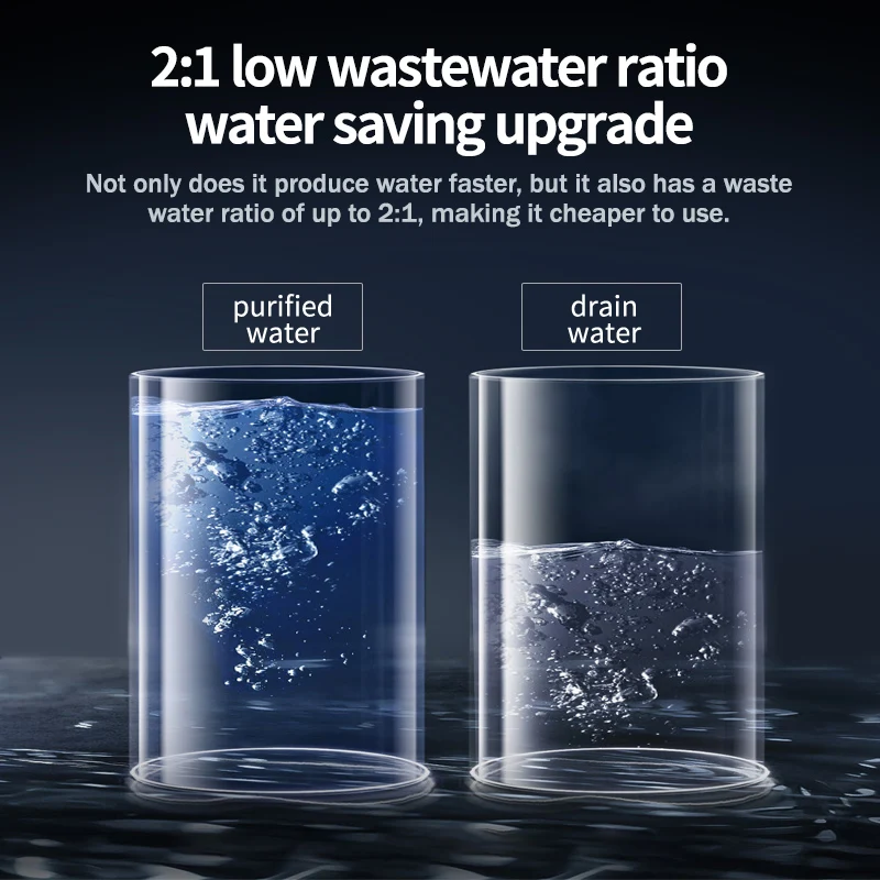 Reverse Osmosis Filter Scale Removing TDS Reduction 1000GPD Tankless Under Sink RO Water Filtration System For Home Kitchen