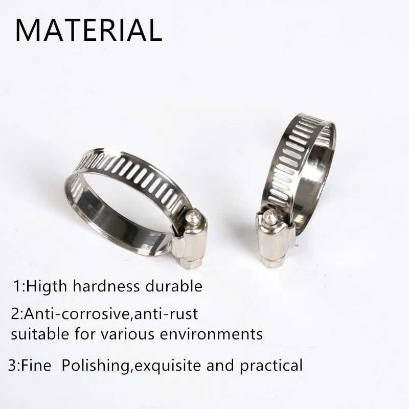 64Pcs Adjustable 8 to 38mm Diameter Clips Worm Gear Hose Clamp Assortment Kit for Various Pipes Automotive Mechanical Use