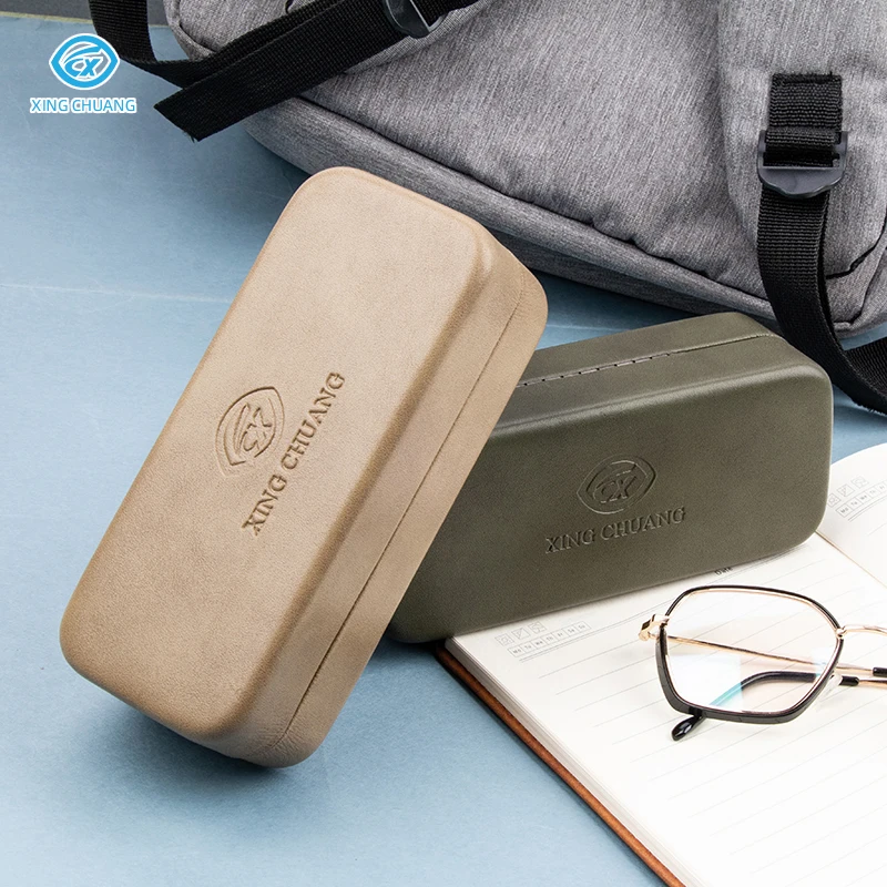 Factory Wholesale Cheap Luxury Pu Leather Metal Eyeglass Hard Custom Glasses Case Eyewear Case Sunglasses