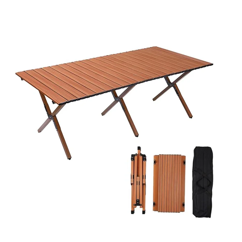 Ultralight Outdoor Egg Roll Camp Portable Picnic Table with Storage Bag Multi Functional for Travel Beach Garden