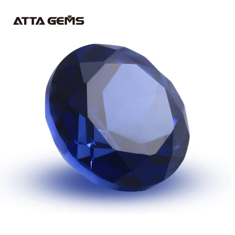 50pcs/Package 4~16mm Round Corundum Stone Lab Created Blue Sapphire #33 Loose Gemstones