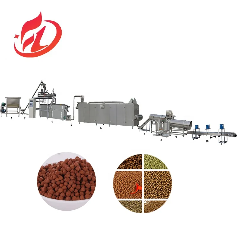 Factory Automatic  Floating Fish Feed Extruder Machines  Fish Food Pellet Machine