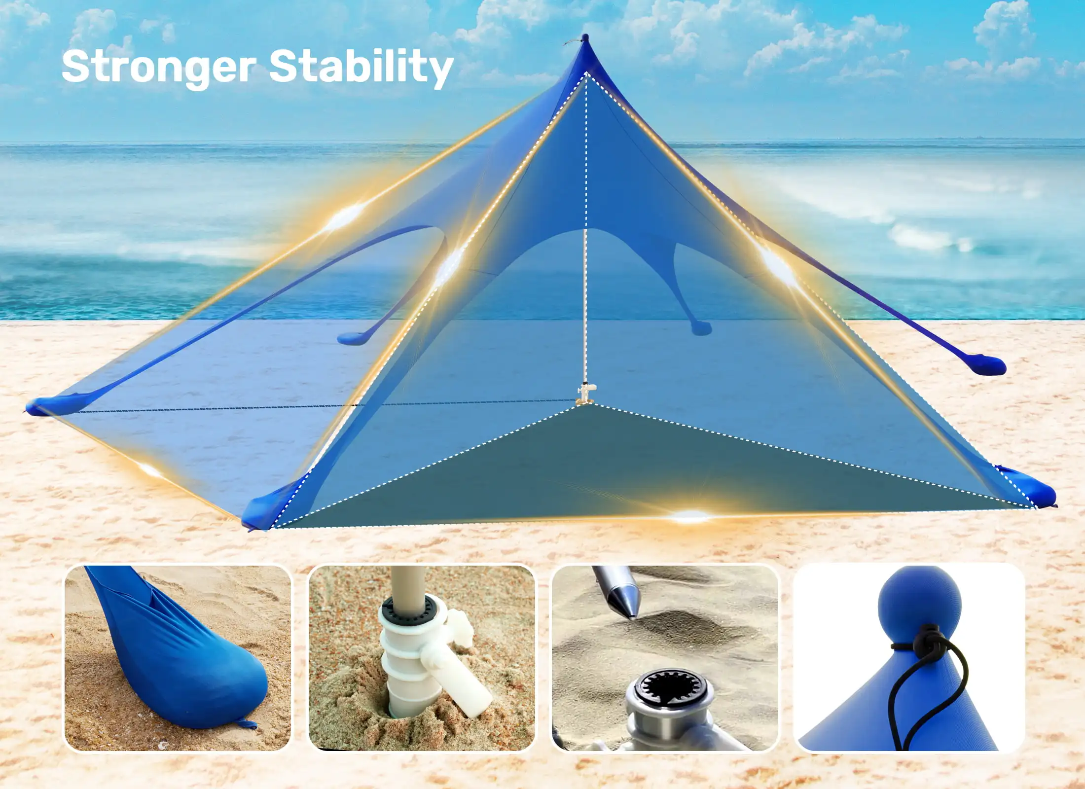 sun shelter stretch uv 50  sunshade canpoy beach tent garden gazebo outdoor camping glamping  tent large